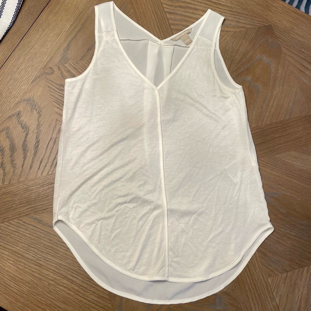 BANANA republic mixed media cream tank tunic